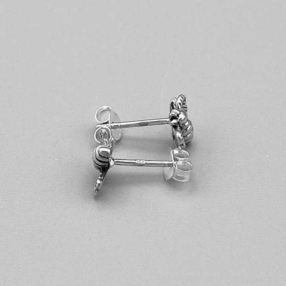 Sterling Silver Bumblebee Earrings,Silver Earrings - Picture 5 of 5